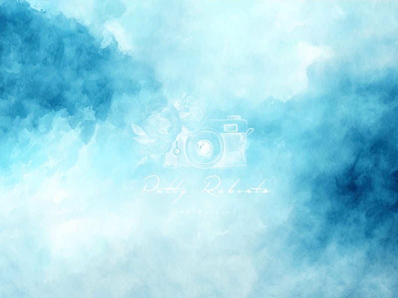 Kate Fine Art Aquarell Blauer Nebel Hintergrund von Patty Roberts - Kate Backdrop.de