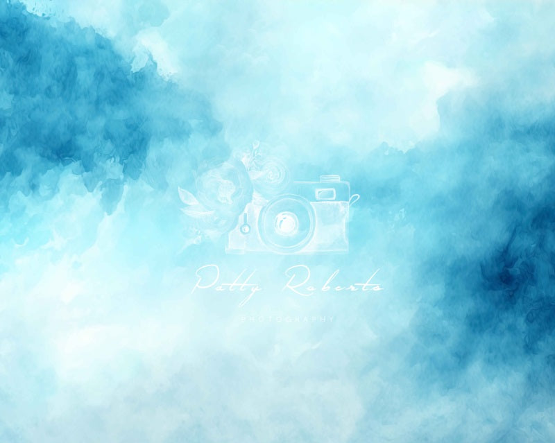 Kate Fine Art Aquarell Blauer Nebel Hintergrund von Patty Roberts - Kate Backdrop.de