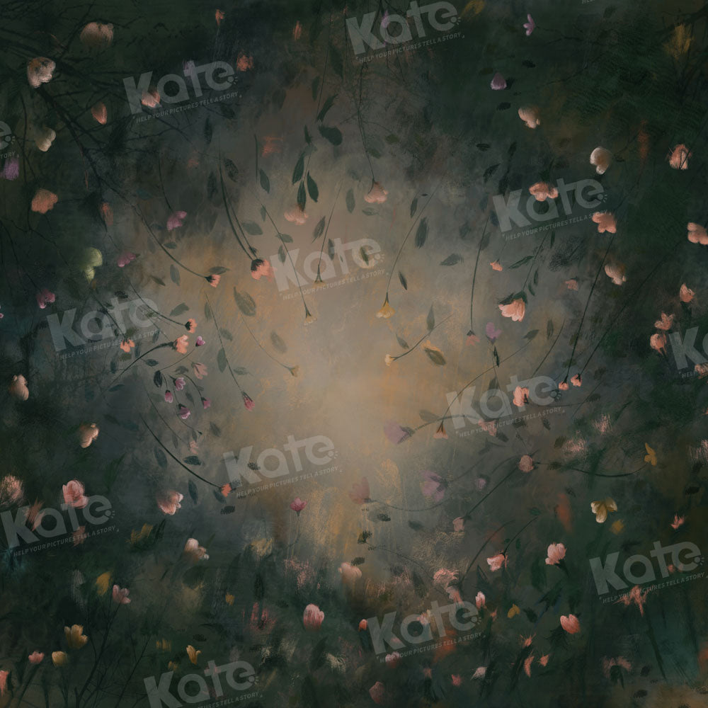 Kate Blumengarten Grüner Hintergrund von GQ - Kate Backdrop.de