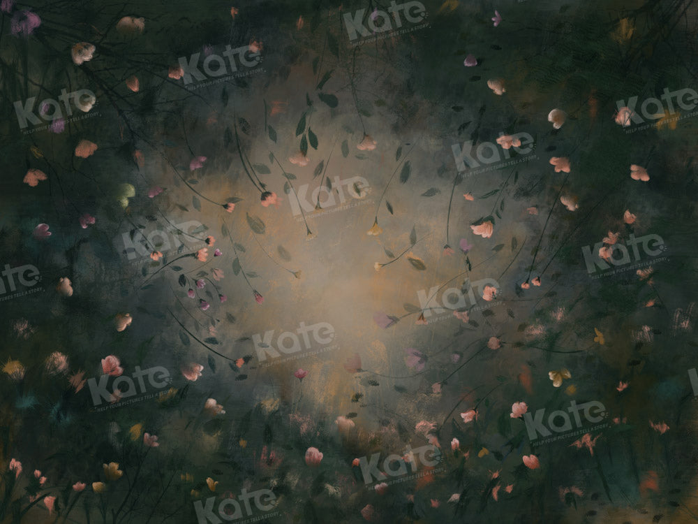 Kate Blumengarten Grüner Hintergrund von GQ - Kate Backdrop.de