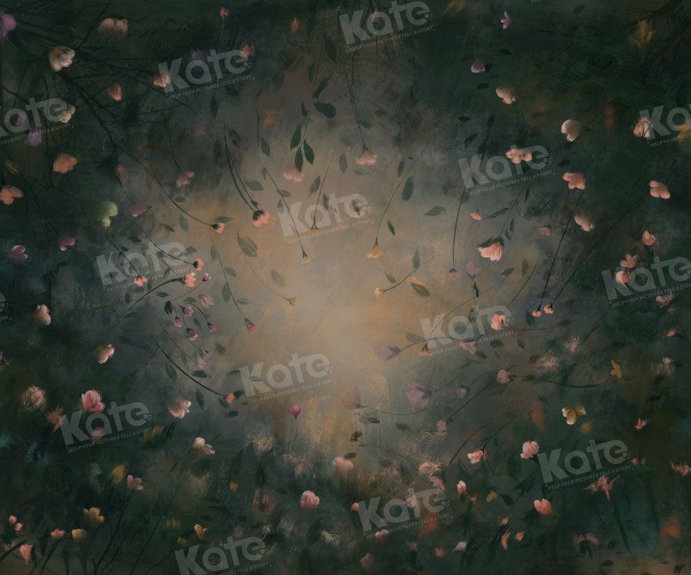 Kate Blumengarten Grüner Hintergrund von GQ - Kate Backdrop.de