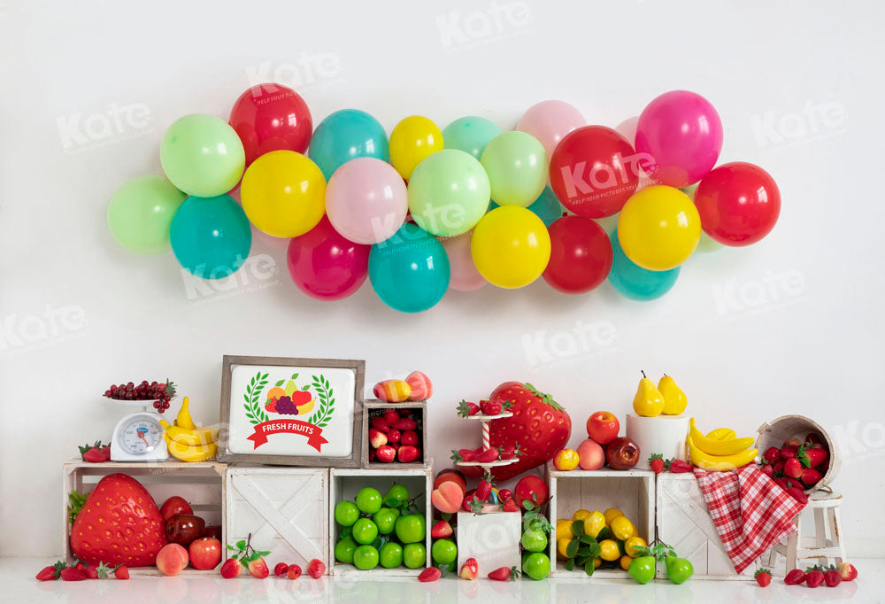 Kate Sommer Bunte Luftballons Obst Hintergrund von Emetselch - Kate Backdrop.de