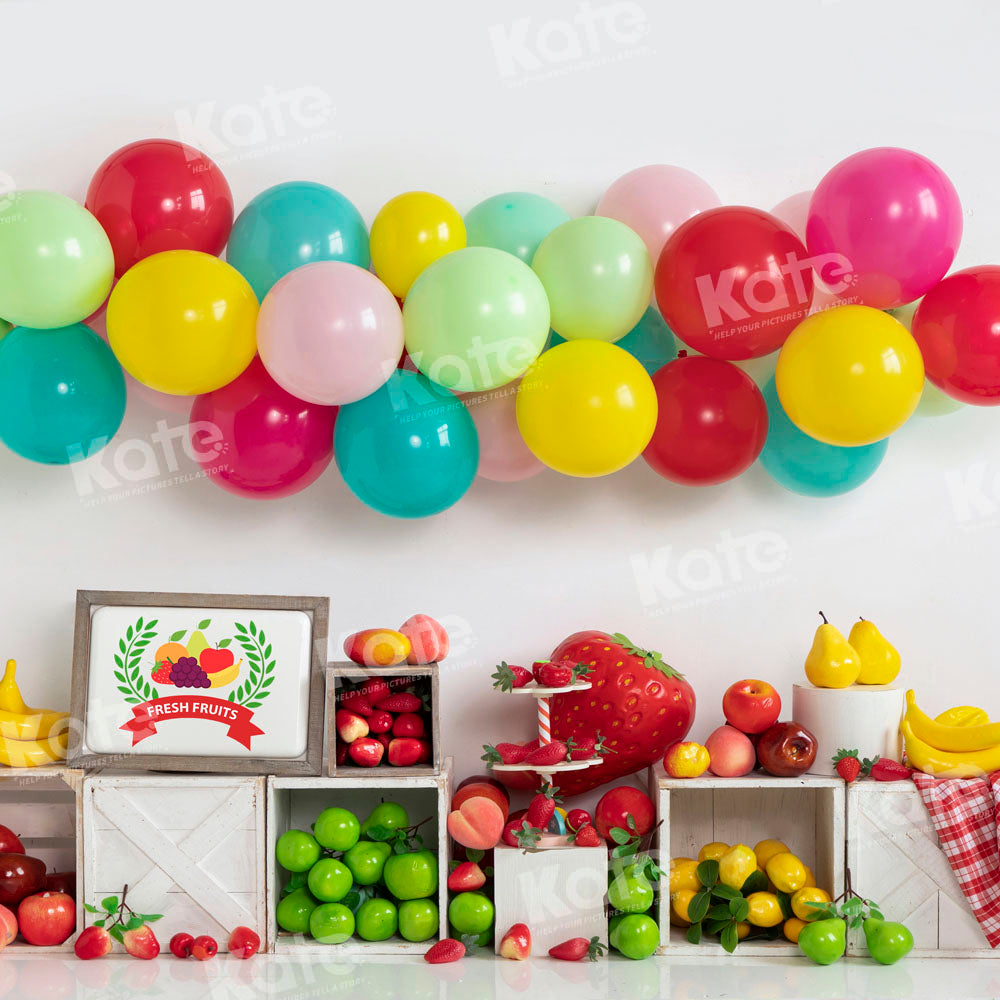 Kate Sommer Bunte Luftballons Obst Hintergrund von Emetselch - Kate Backdrop.de