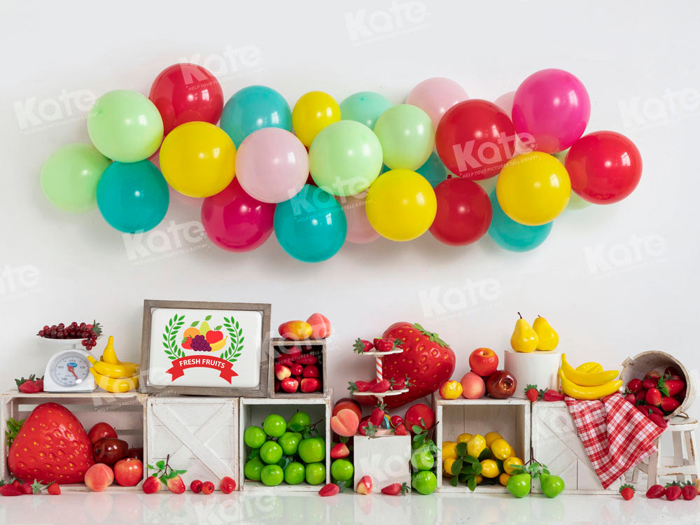 Kate Sommer Bunte Luftballons Obst Hintergrund von Emetselch - Kate Backdrop.de