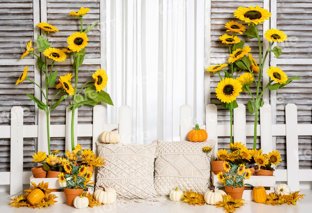 Kate Frühling Boho Kürbis Sonnenblume Hintergrund von Emetselch