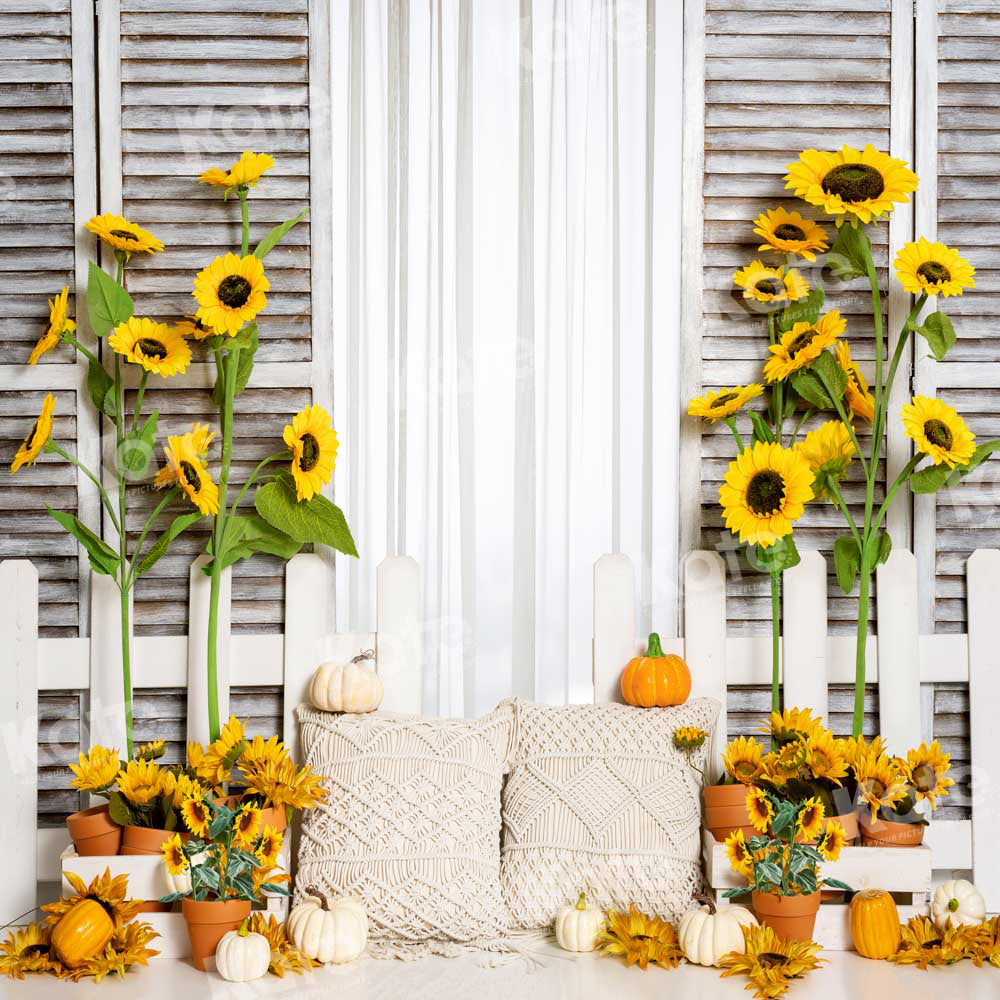 Kate Frühling Boho Kürbis Sonnenblume Hintergrund von Emetselch