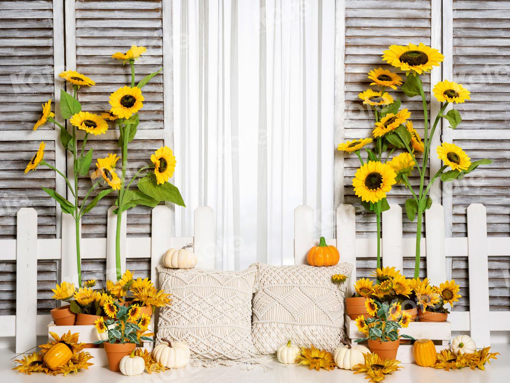 Kate Frühling Boho Kürbis Sonnenblume Hintergrund von Emetselch