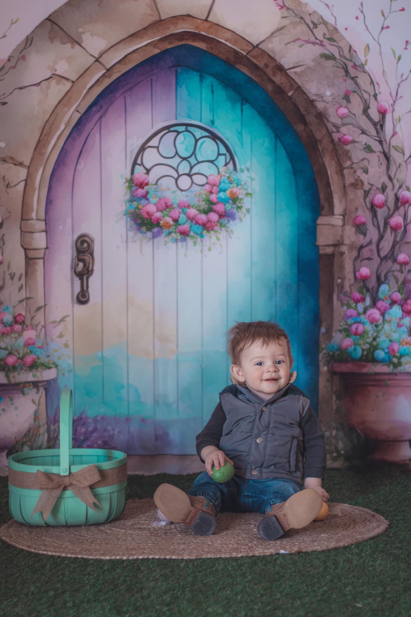 Kate Frühling verzauberte Tür Hintergrund von Patty Roberts - Kate Backdrop.de