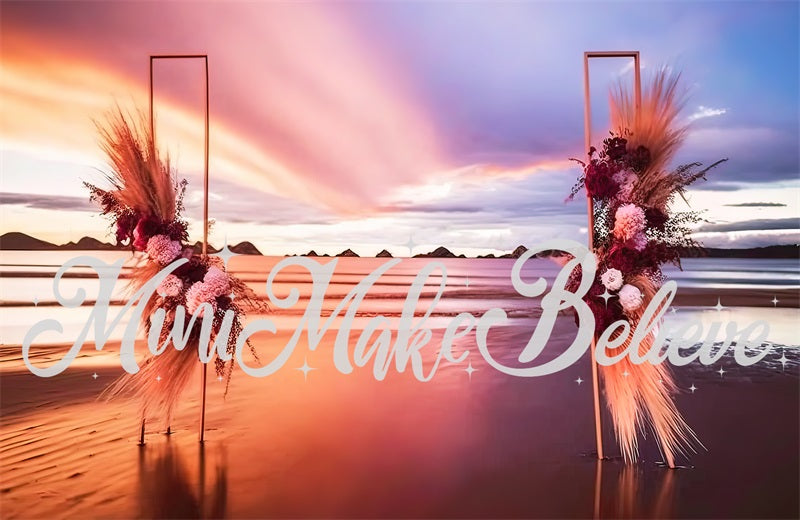Kate Gemalt Sommer Sonnenuntergang Boho Strand Hintergrund von Mini MakeBelieve - Kate Backdrop.de