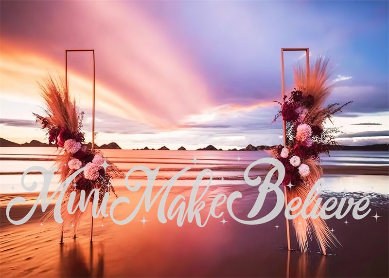Kate Gemalt Sommer Sonnenuntergang Boho Strand Hintergrund von Mini MakeBelieve - Kate Backdrop.de