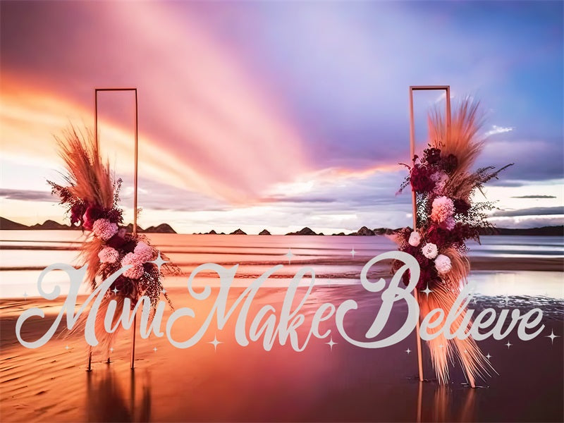 Kate Gemalt Sommer Sonnenuntergang Boho Strand Hintergrund von Mini MakeBelieve - Kate Backdrop.de