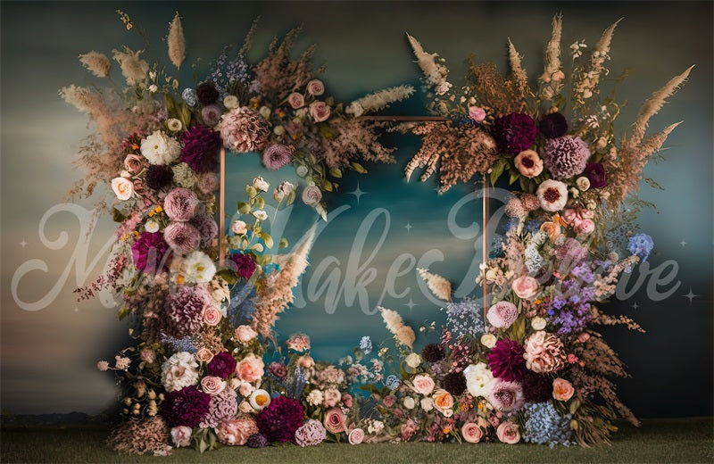 Kate Painterly Fine Art Frame Frühlingsblumen Hintergrund von Mini MakeBelieve - Kate Backdrop.de