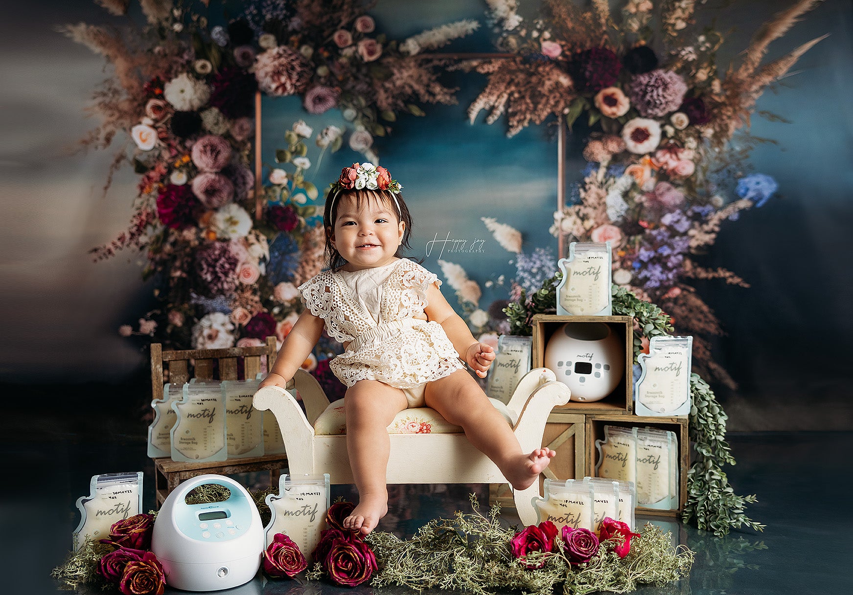 Kate Painterly Fine Art Frame Frühlingsblumen Hintergrund von Mini MakeBelieve - Kate Backdrop.de