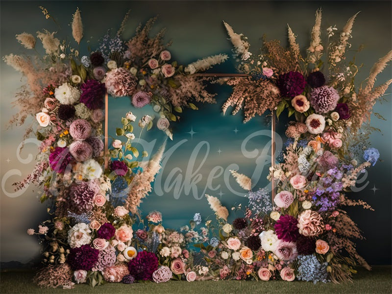 Kate Painterly Fine Art Frame Frühlingsblumen Hintergrund von Mini MakeBelieve - Kate Backdrop.de