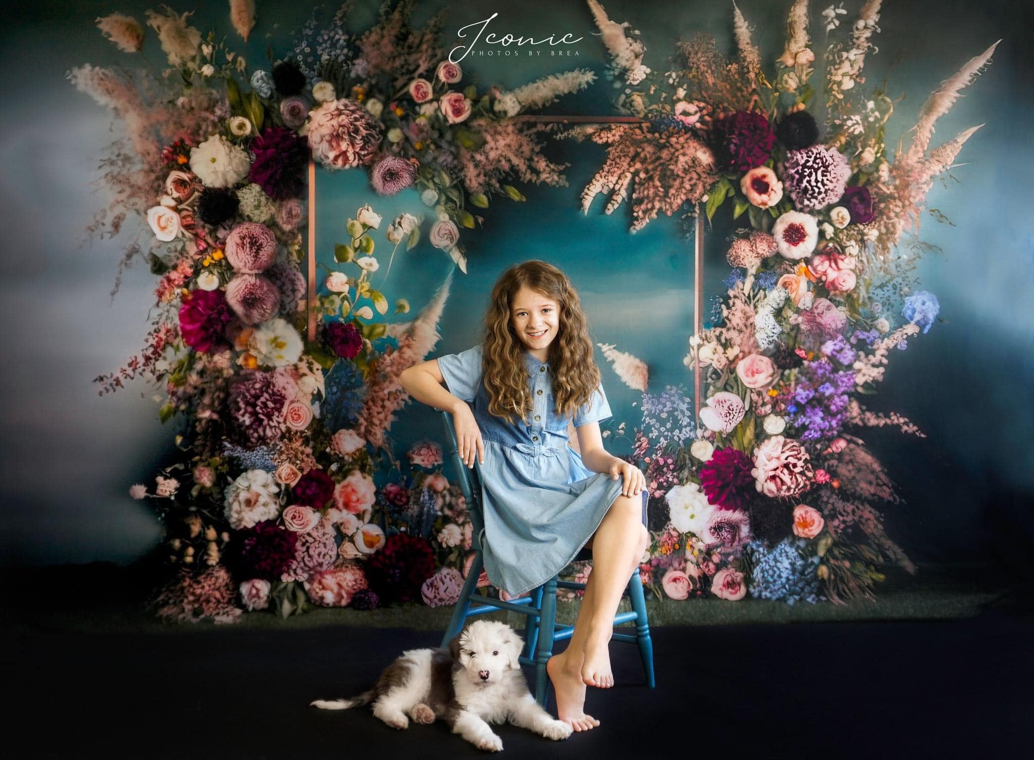 Kate Painterly Fine Art Frame Frühlingsblumen Hintergrund von Mini MakeBelieve - Kate Backdrop.de