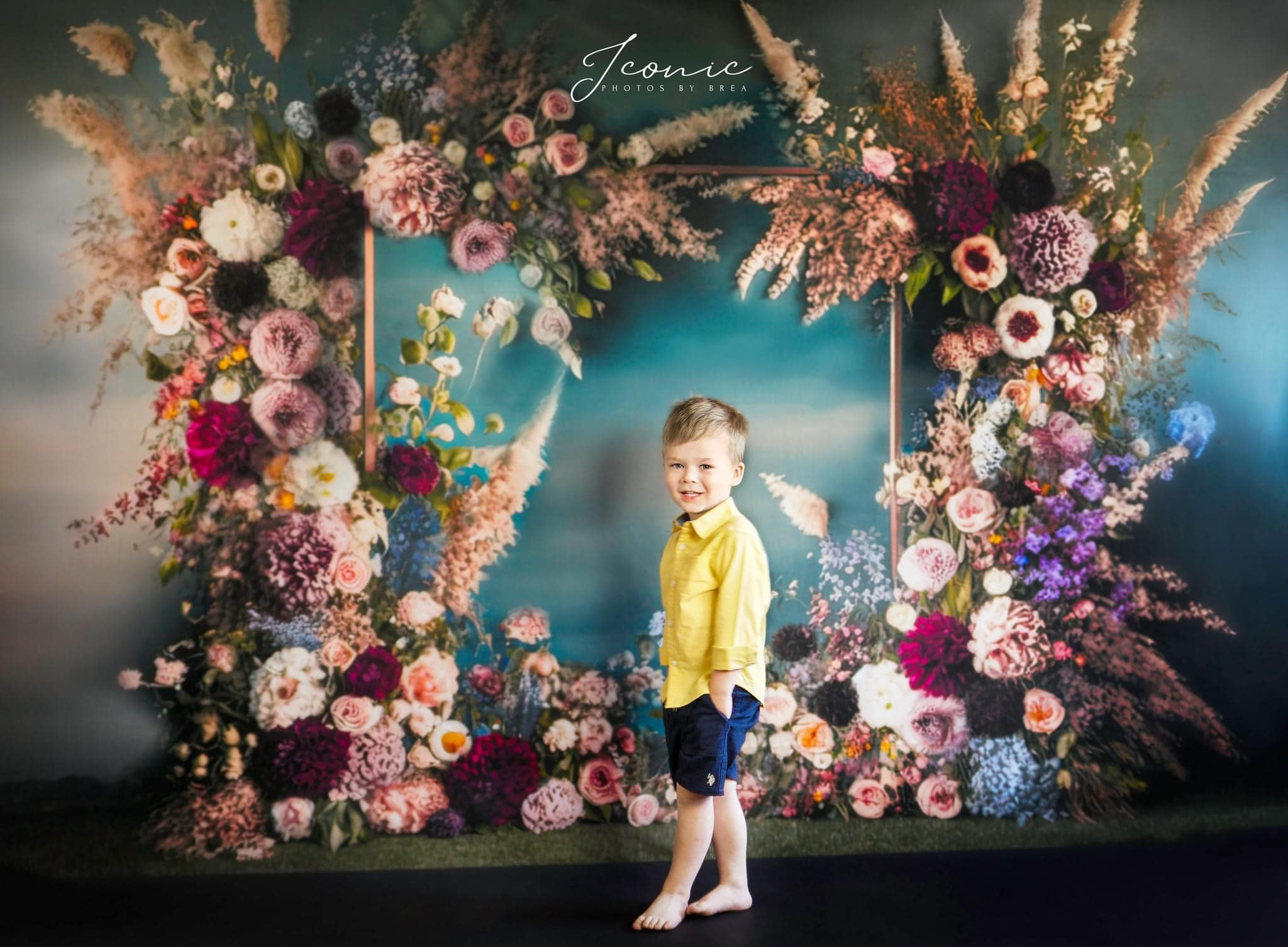 Kate Painterly Fine Art Frame Frühlingsblumen Hintergrund von Mini MakeBelieve - Kate Backdrop.de