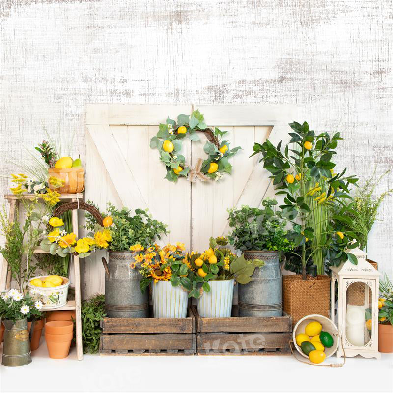 Kate Frühling/Sommer Zitrone Scheune Hintergrund für Fotografie - Kate Backdrop.de