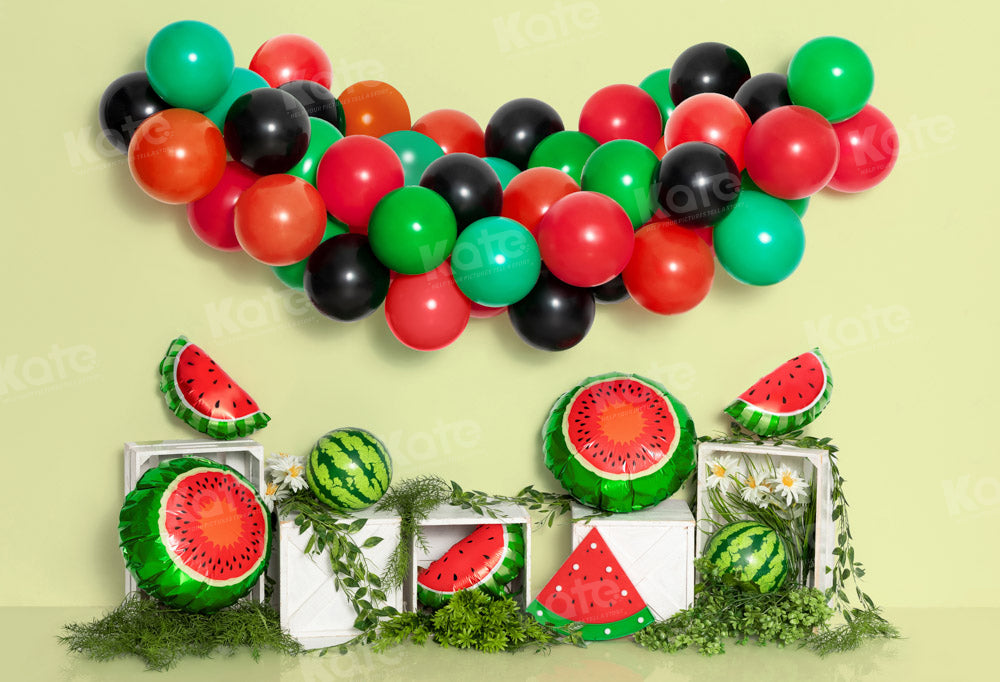 Kate Sommer Wassermelone Luftballon Kuchen Smash Hintergrund von Emetselch - Kate Backdrop.de