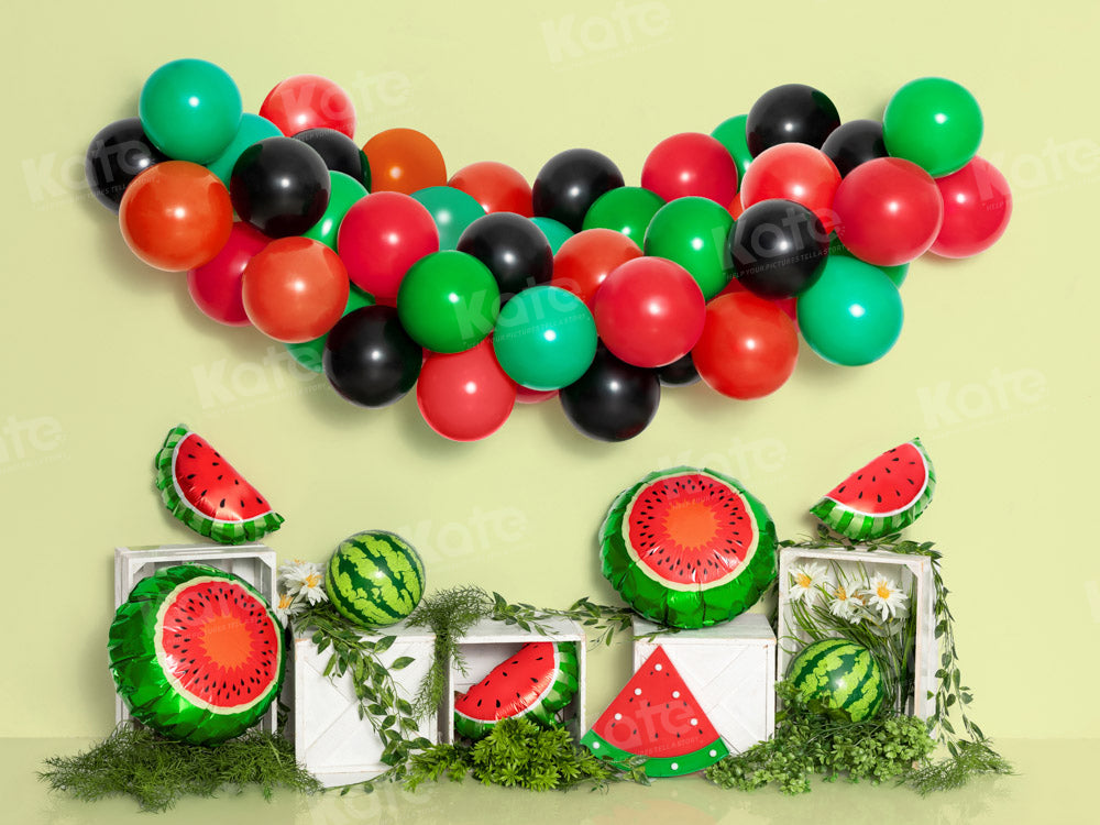 Kate Sommer Wassermelone Luftballon Kuchen Smash Hintergrund von Emetselch - Kate Backdrop.de