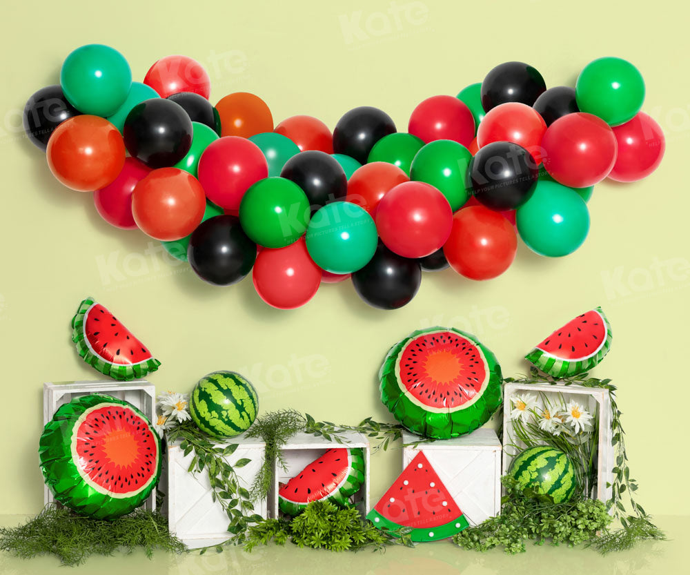 Kate Sommer Wassermelone Luftballon Kuchen Smash Hintergrund von Emetselch - Kate Backdrop.de