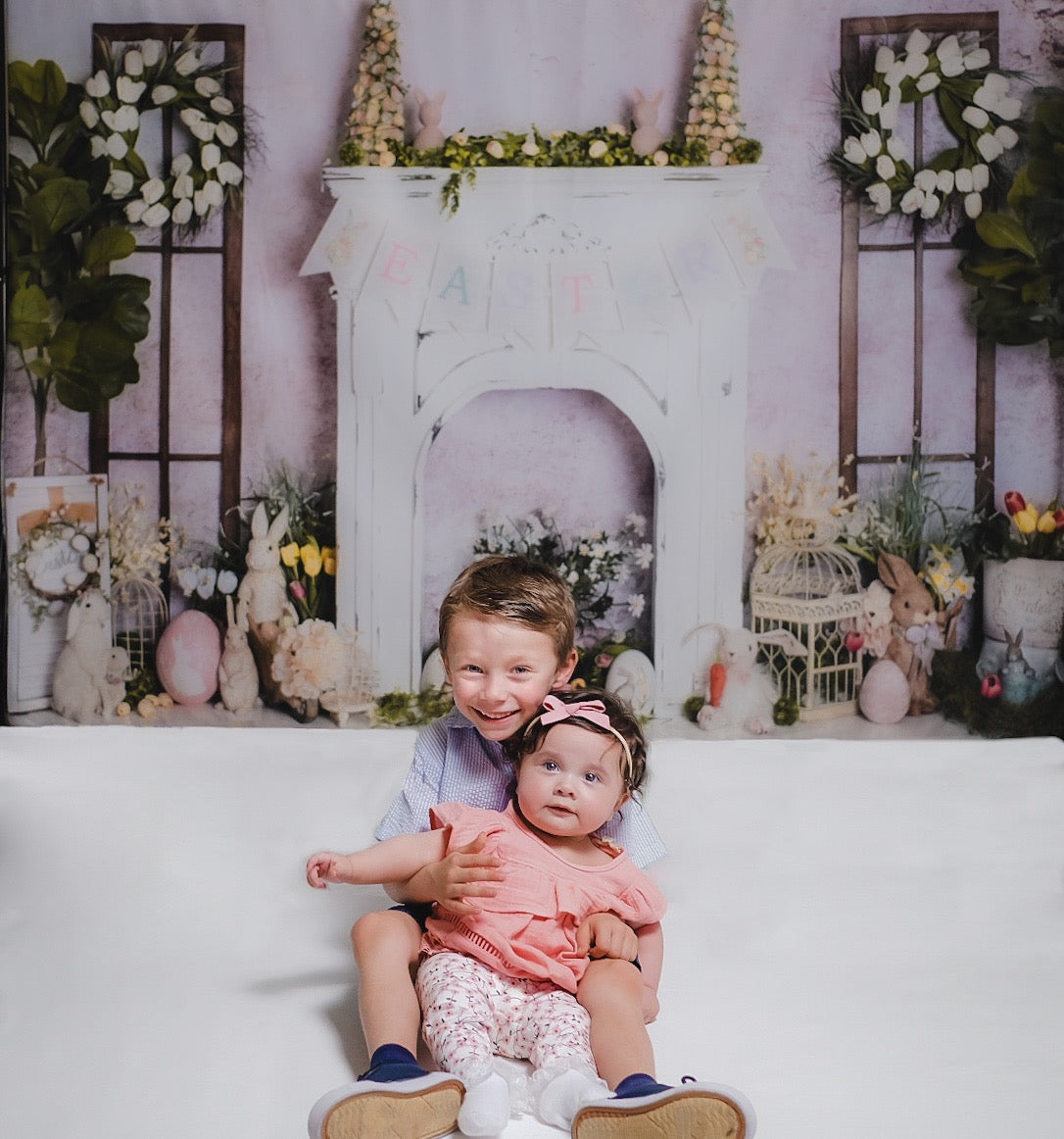 Kate Frühling Osterhase Kamin Hintergrund von Abbas Studio - Kate Backdrop.de