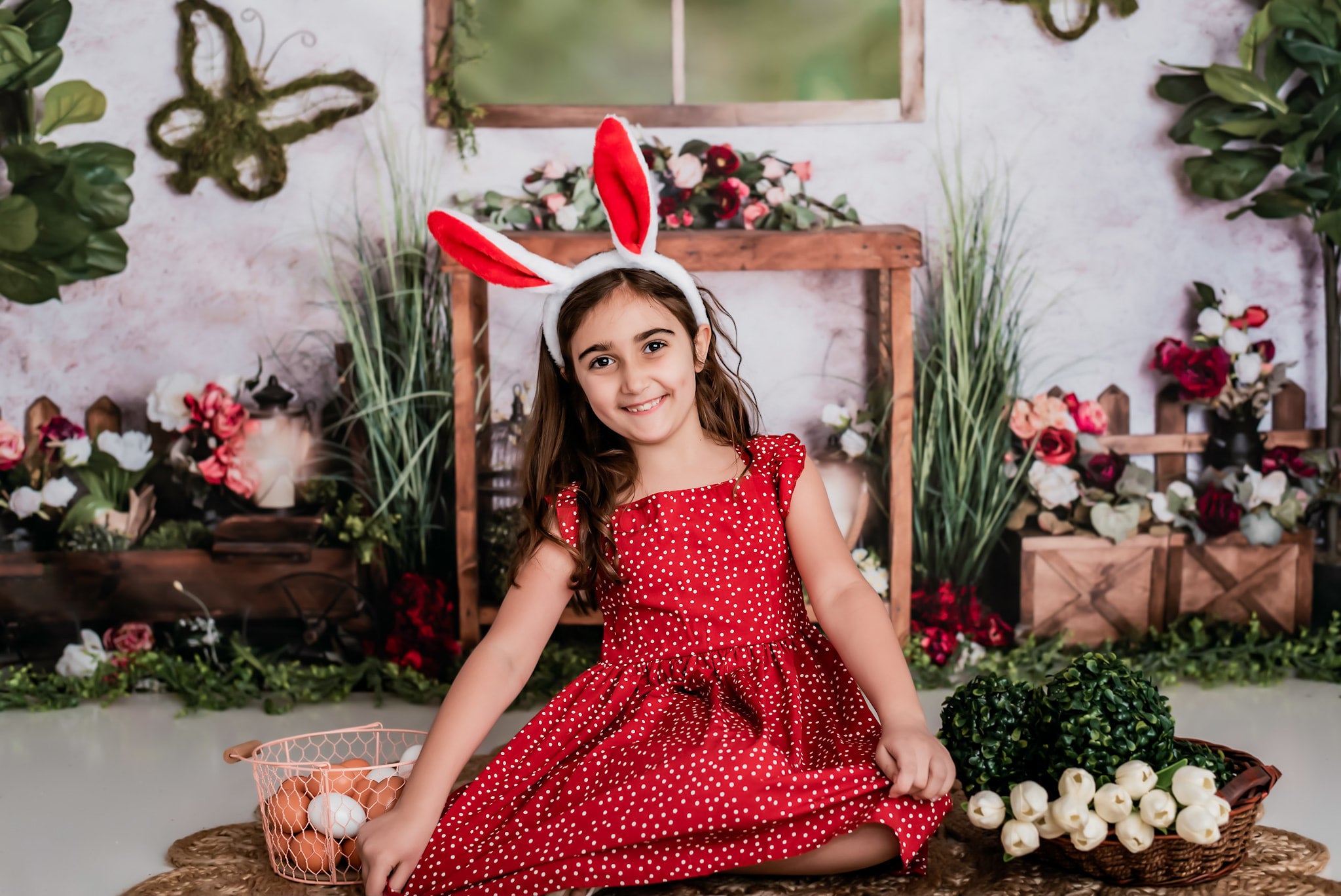 Kate Frühling Rot und Grün Hintergrund von Abbas Studio - Kate Backdrop.de