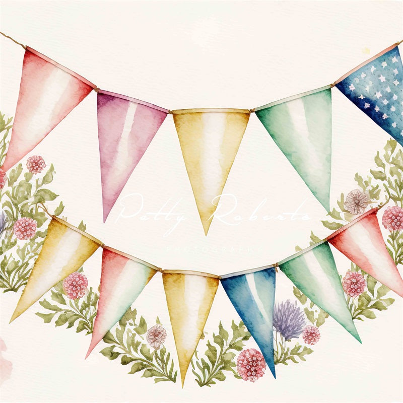 Kate Ostern Blumengirlande Hintergrund von Patty Roberts - Kate Backdrop.de