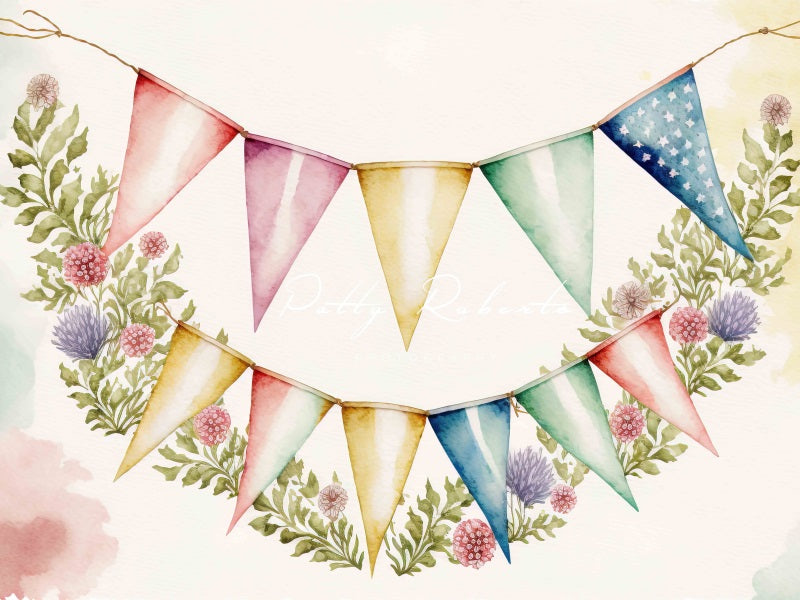 Kate Ostern Blumengirlande Hintergrund von Patty Roberts - Kate Backdrop.de