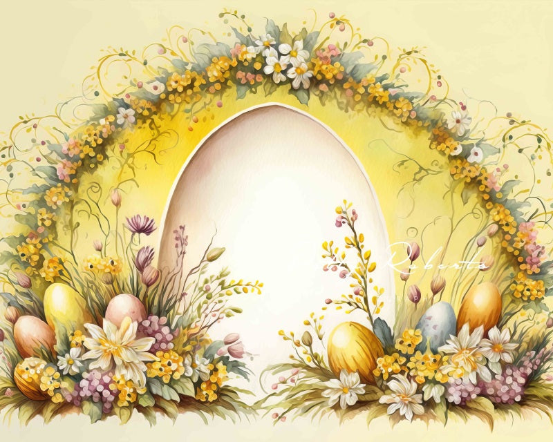 Kate Ölgemaltes Gelb Ostern Bogen Hintergrund von Patty Roberts - Kate Backdrop.de