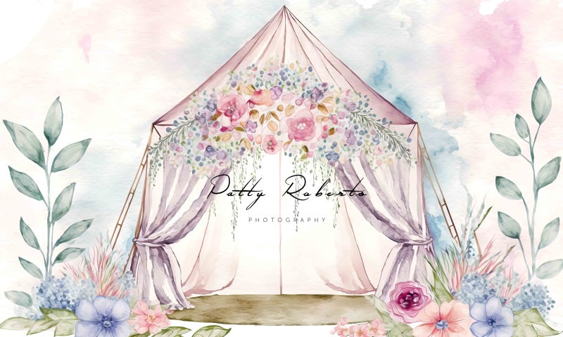 Kate Frühling Boho Tepee Hintergrund von Patty Roberts - Kate Backdrop.de