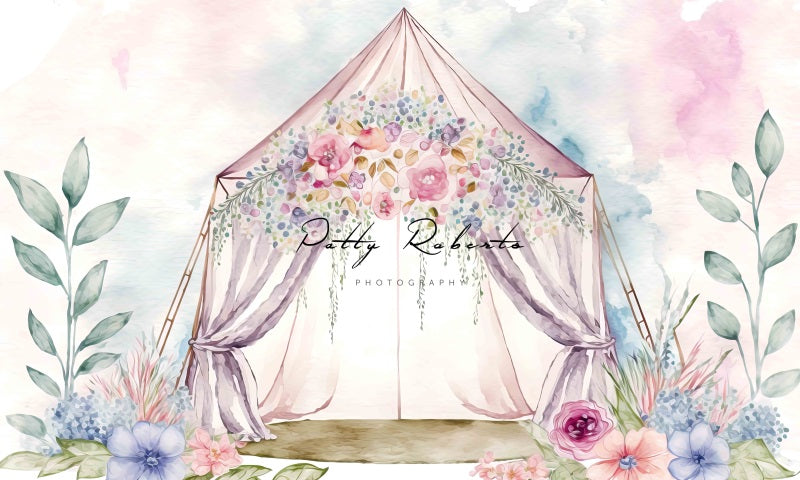 Kate Frühling Boho Tepee Hintergrund von Patty Roberts - Kate Backdrop.de