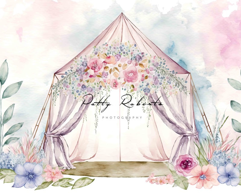 Kate Frühling Boho Tepee Hintergrund von Patty Roberts - Kate Backdrop.de