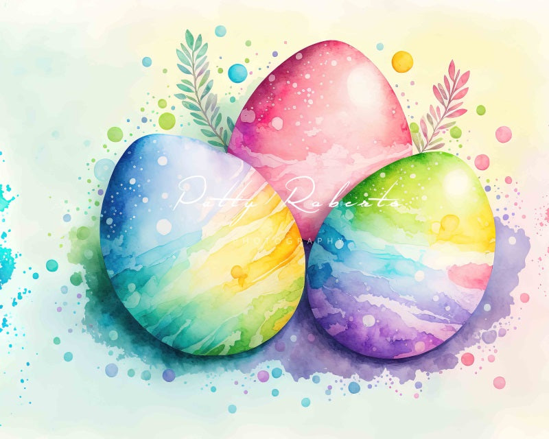 Kate Aquarell Ostereier Hintergrund von Patty Roberts - Kate Backdrop.de