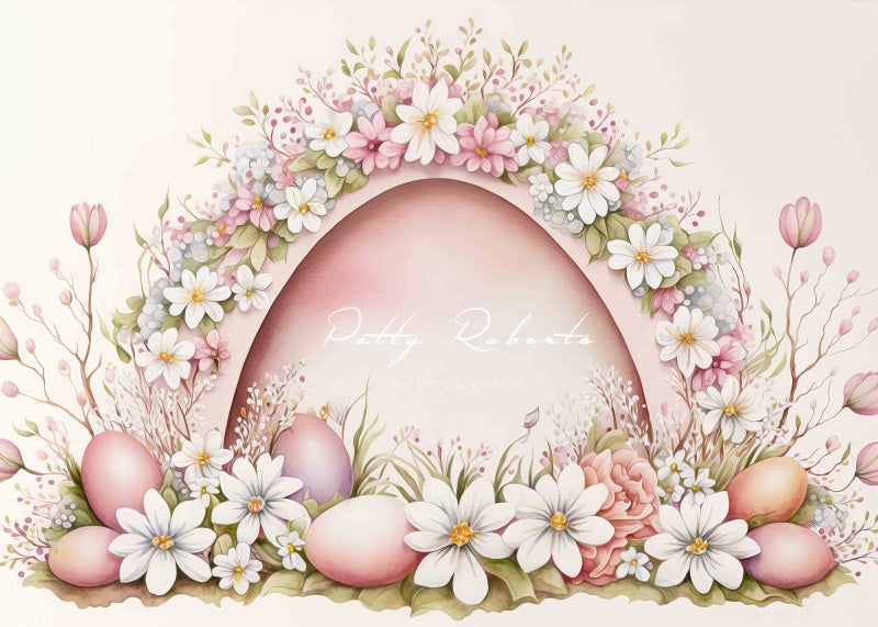 Kate Aquarell Rosa Ostern Bogen Hintergrund von Patty Roberts - Kate Backdrop.de