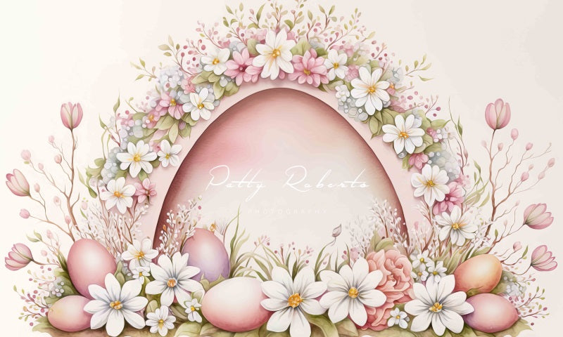 Kate Aquarell Rosa Ostern Bogen Hintergrund von Patty Roberts - Kate Backdrop.de