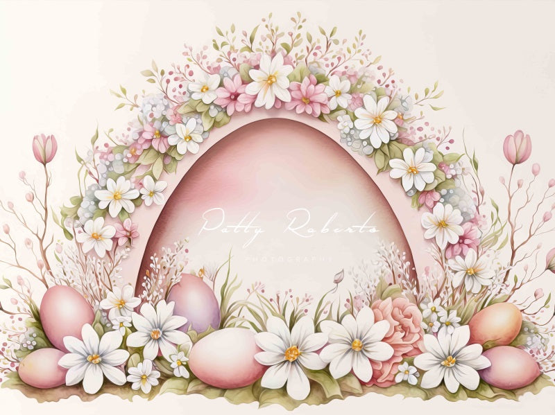 Kate Aquarell Rosa Ostern Bogen Hintergrund von Patty Roberts - Kate Backdrop.de