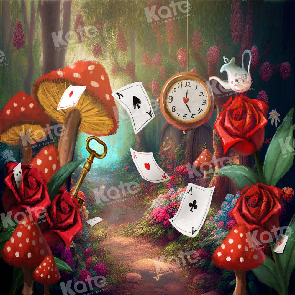 Kate Fantasy Pilz Spielkarten Wald Hintergrund von Chain Photography - Kate Backdrop.de