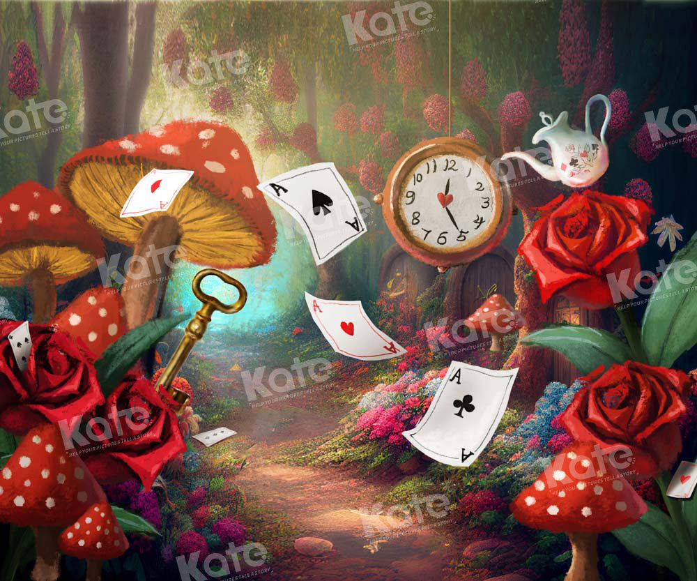 Kate Fantasy Pilz Spielkarten Wald Hintergrund von Chain Photography - Kate Backdrop.de