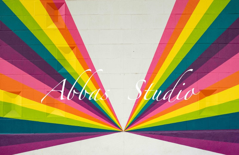 Kate Regenbogen Prisma Backstein Wand Hintergrund von Abbas Studio - Kate Backdrop.de