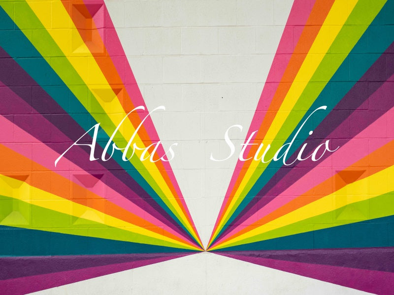 Kate Regenbogen Prisma Backstein Wand Hintergrund von Abbas Studio - Kate Backdrop.de