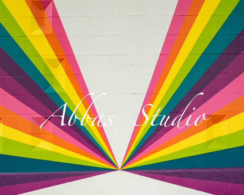Kate Regenbogen Prisma Backstein Wand Hintergrund von Abbas Studio - Kate Backdrop.de