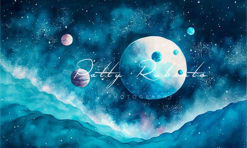 Kate Kosmisches Wunder Blauer Hintergrund von Patty Roberts - Kate Backdrop.de