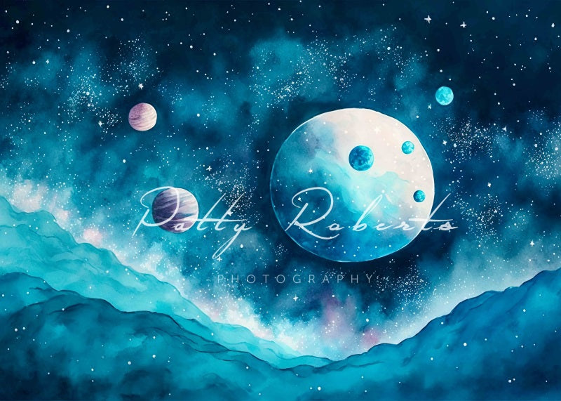 Kate Kosmisches Wunder Blauer Hintergrund von Patty Roberts - Kate Backdrop.de