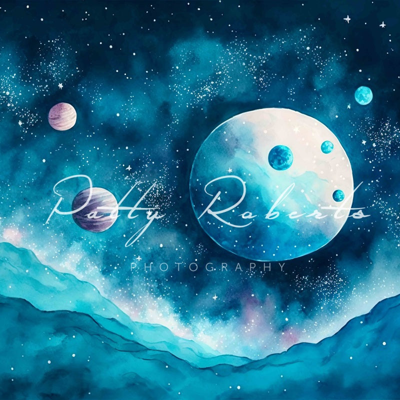 Kate Kosmisches Wunder Blauer Hintergrund von Patty Roberts - Kate Backdrop.de