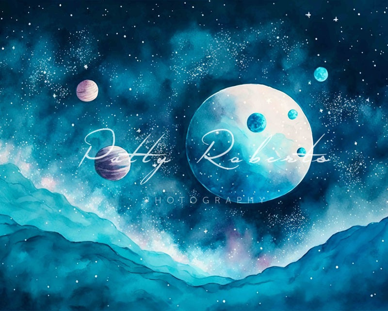 Kate Kosmisches Wunder Blauer Hintergrund von Patty Roberts - Kate Backdrop.de