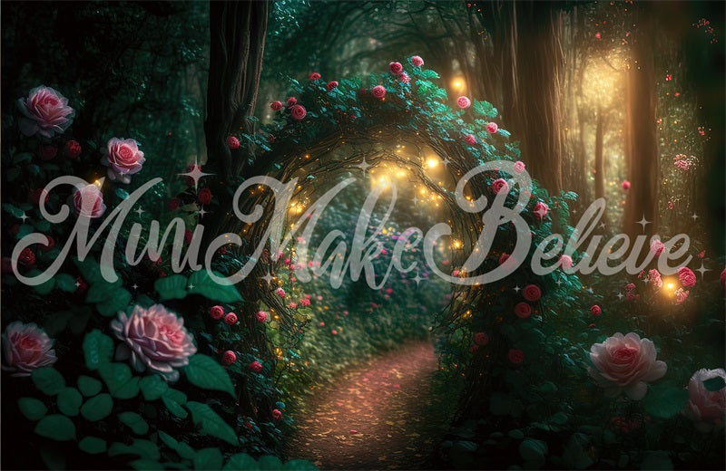 Kate Painterly Magic Glühender Wald Nacht Hintergrund von Mini MakeBelieve - Kate Backdrop.de