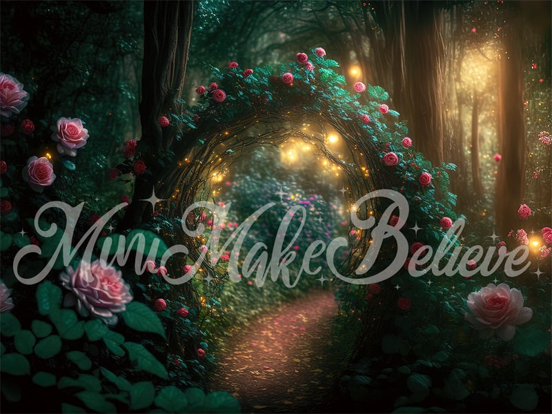Kate Painterly Magic Glühender Wald Nacht Hintergrund von Mini MakeBelieve - Kate Backdrop.de