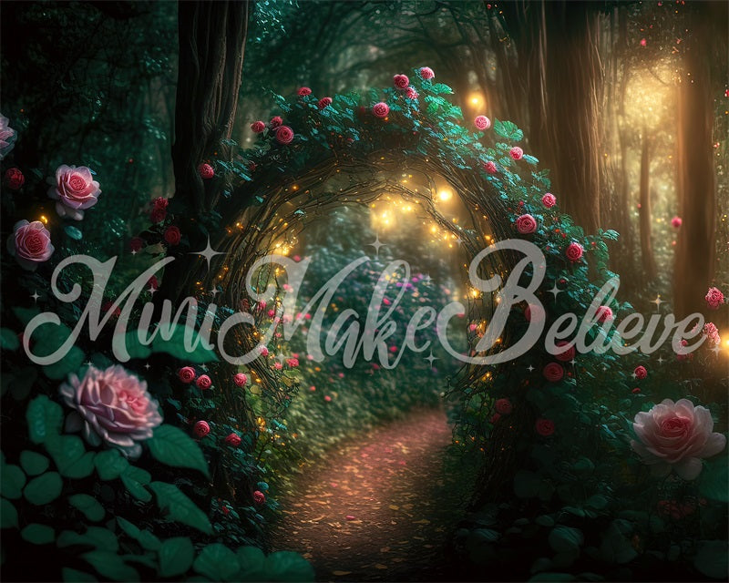 Kate Painterly Magic Glühender Wald Nacht Hintergrund von Mini MakeBelieve - Kate Backdrop.de
