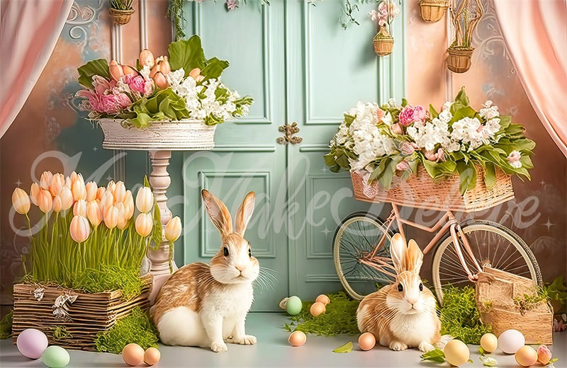 Kate Pastellfarbener Osterhase Set Hintergrund von Mini MakeBelieve - Kate Backdrop.de