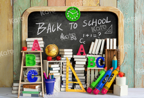 Kate Zurück zu Schule Blackboard Vintage Holz Hintergrund von Emetselch - Kate Backdrop.de